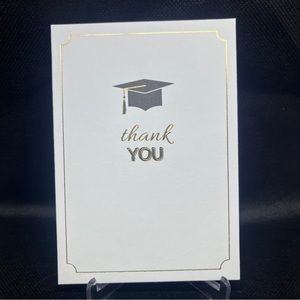 NIB-50 Graduation Thank You Blank Folded 5” x 3.5” Cards with Matching Envelopes